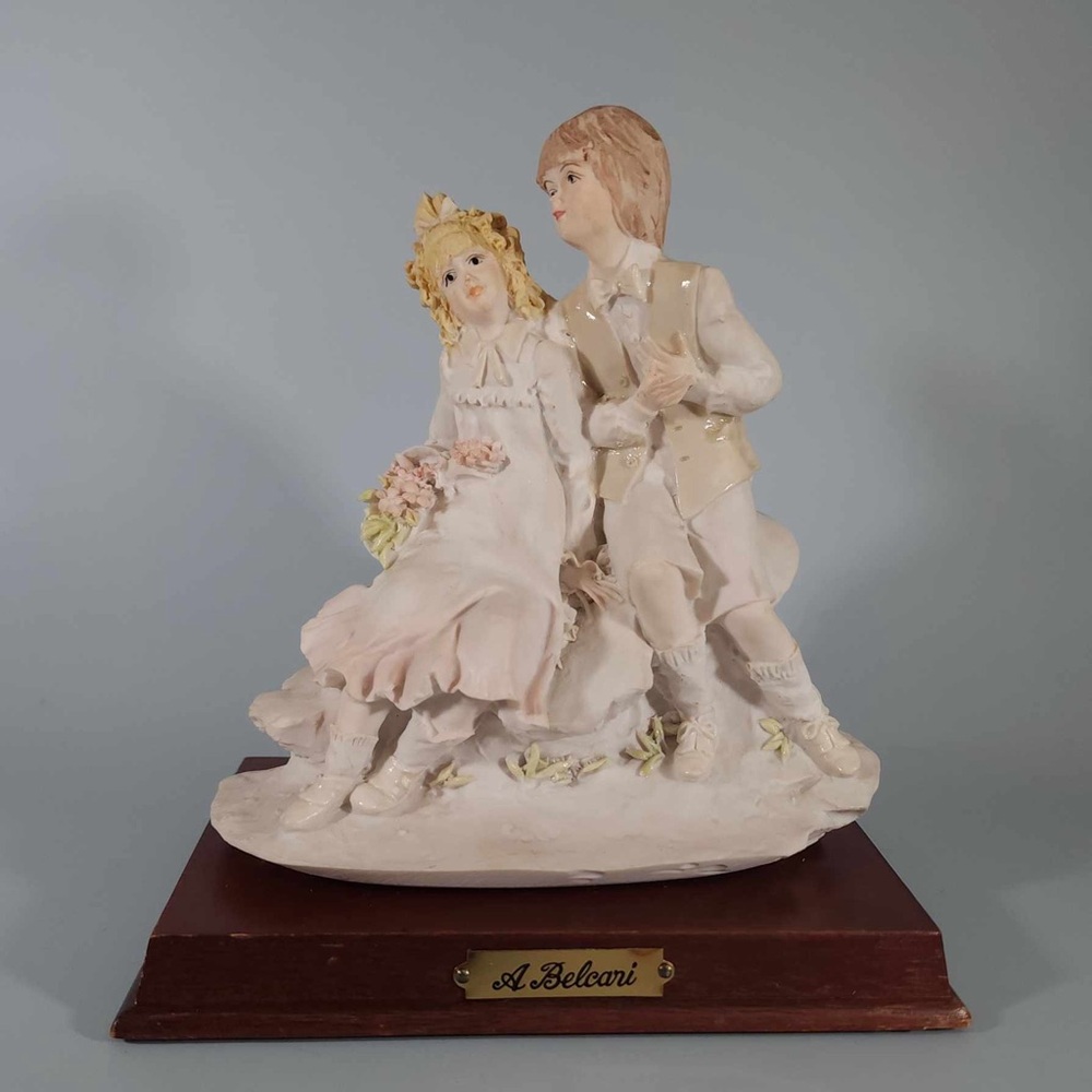 Vintage Belcari Figurine 1984 Dear Arnart Man & Woman Young Couple